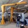 Jib crane with hoist in machining area