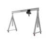 Portable aluminum gantry crane with hoist and caster wheels