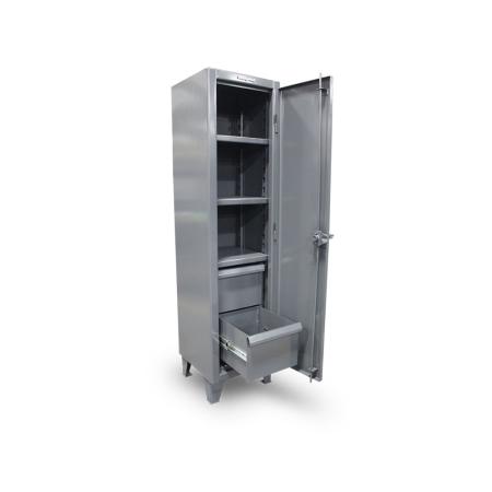 Stronghold single tier industrial locker with two drawers